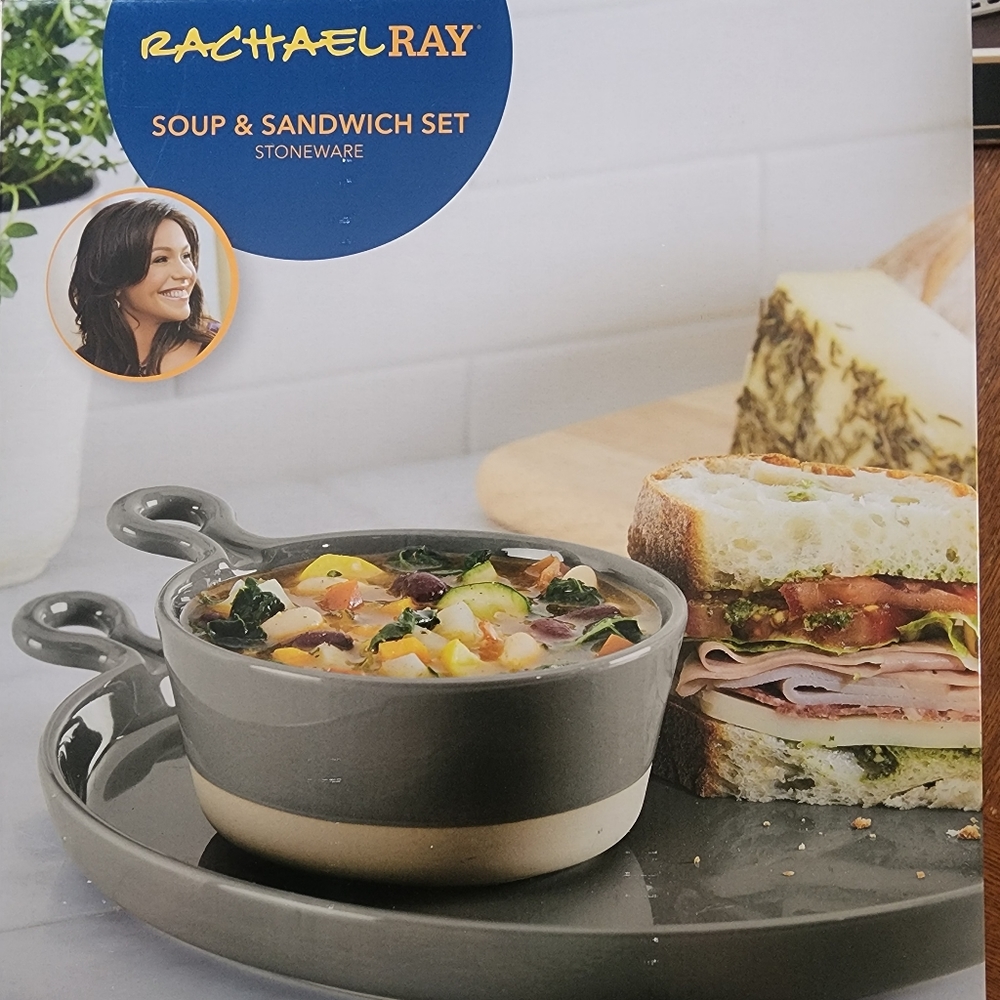 Rachel Ray stoneware soup and plate set